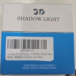 3D Shadow Light Car Door LED Projector - Black and White